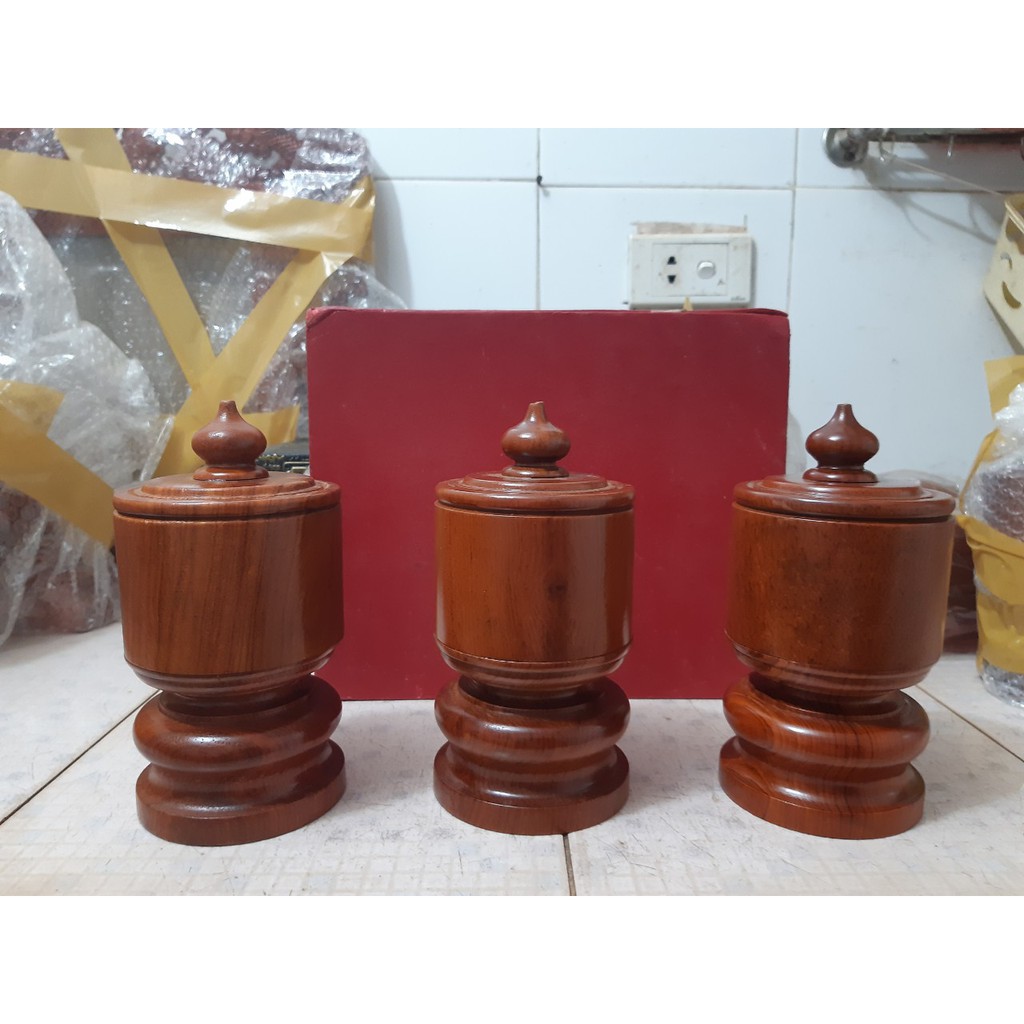 Bộ ba đài nước thờ gỗ hương